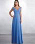 2019 New Chiffon Long Bridesmaid Dresses V-Neck Ruffles Floor Length